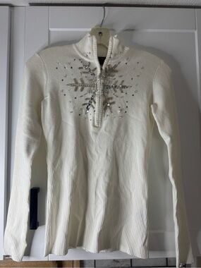 Snowflake Quarter Zip Sweater